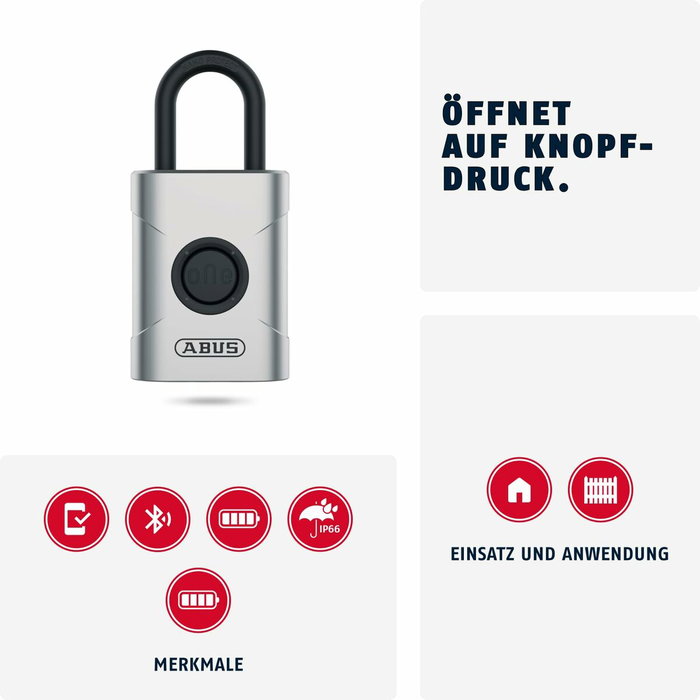 ABUS EVEROX One - Cadenas électronique Bluetooth 61/45 mm