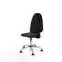 PIQUERAS Y CRESPO Chaise de bureau Algarra en similicuir marron foncé avec piètement chromé sans roulettes