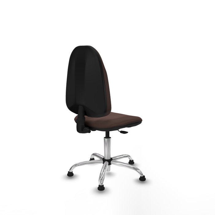 PIQUERAS Y CRESPO Chaise de bureau Algarra en similicuir marron foncé avec piètement chromé sans roulettes