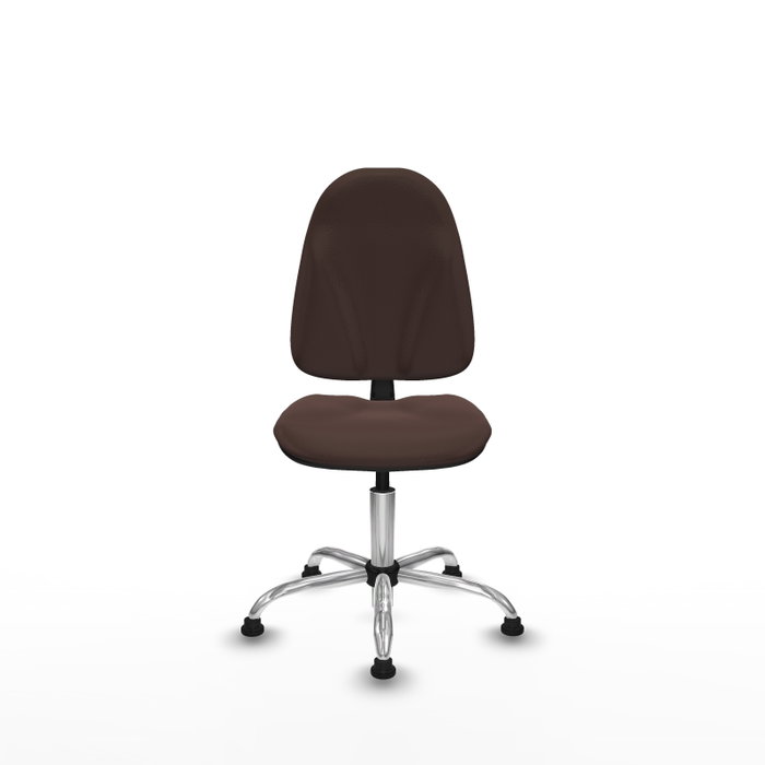 PIQUERAS Y CRESPO Chaise de bureau Algarra en similicuir marron foncé avec piètement chromé sans roulettes