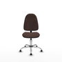 PIQUERAS Y CRESPO Chaise de bureau Algarra en similicuir marron foncé avec piètement chromé sans roulettes