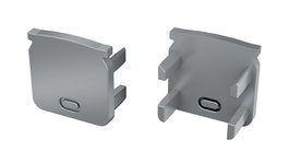KIMERA-HELSE Profilé Aluminium Anodisé Argent avec Diffuseur Opal et Bouchons 2,02 m