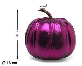 Calabaza Décoration Halloween Élément Métallique Violet Brillant 16 cm