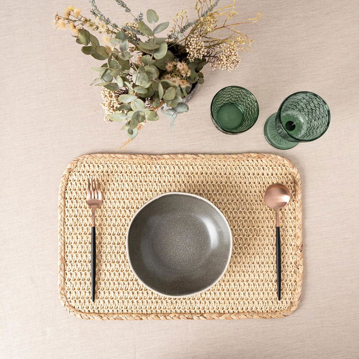 Vinthera Set de 12 Sets de Table Okapi 100% Fibre de Papier Bicolor Tacto Suave 30x45 cm