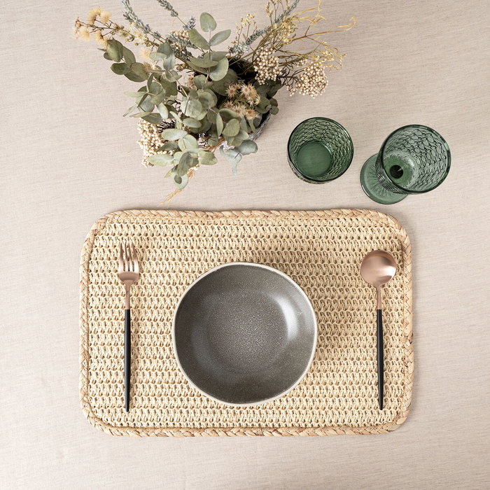 Vinthera Set de 12 Sets de Table Okapi 100% Fibre de Papier Bicolor Tacto Suave 30x45 cm