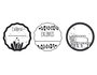 Innspiro Kit 3 Tampons Bois Exlibris avec Encre Rouge Foncé