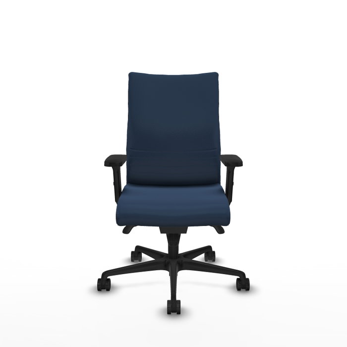Piqueras Y Crespo Albacete confidente - Chaise de bureau en similicuir bleu marine avec mécanisme synchrone et accoudoirs 2D