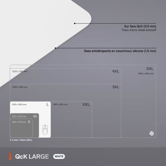 SteelSeries QcK L Blanc SteelSeries QcK L Blanc