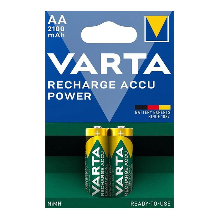 Pile Varta LONGLIFE Ni-MH AA 2100 mAh 1,2 V 1,2 V (2 Unités) Pile Varta LONGLIFE Ni-MH AA 2100 mAh 1,2 V 1,2 V (2 Unités)