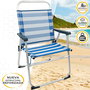 Chaise de Plage Aktive Bleu Blanc 48 x 88 x 50 cm Aluminium Pliable (4 Unités)