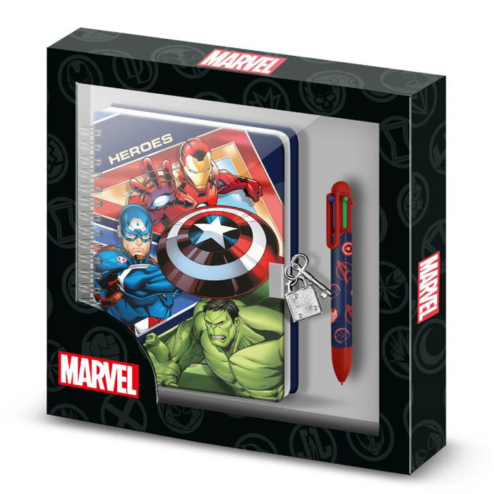 Karactermania Pack Journal Avengers et Stylo 6 Couleurs Bleu A5 Karactermania Pack Journal Avengers et Stylo 6 Couleurs Bleu A5