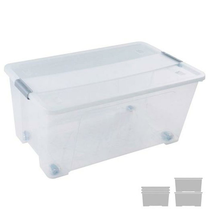 Boîte de rangement avec couvercle Archivo 2000 Transparent polypropylène 61 L Empilable Boîte de rangement avec couvercle Archivo 2000 Transparent polypropylène 61 L Empilable