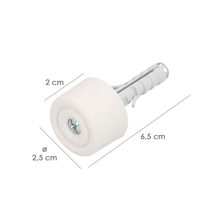 MAURER Butée de porte à visser avec cheville et vis, blanc