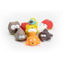 Tachan Set de 10 animaux doux en peluche pour le bain et le jeu - Jouet d'éveil pour bébé dès 6 mois - Présenté en tube - Langues multiples