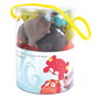 Tachan Set de 10 animaux doux en peluche pour le bain et le jeu - Jouet d'éveil pour bébé dès 6 mois - Présenté en tube - Langues multiples