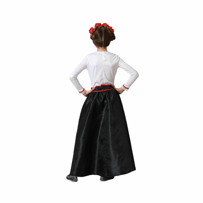 BigBuy Carnival Déguisement Catrina Squelette avec Robe et Roses, 5-6 Ans