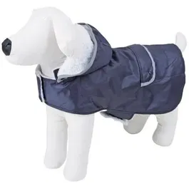 Kerbl Manteau pour chien Teddy, 41 cm, imperméable coupe-vent, doublure ouatinée et bande réfléchissante avec capuche amovible - Bleu