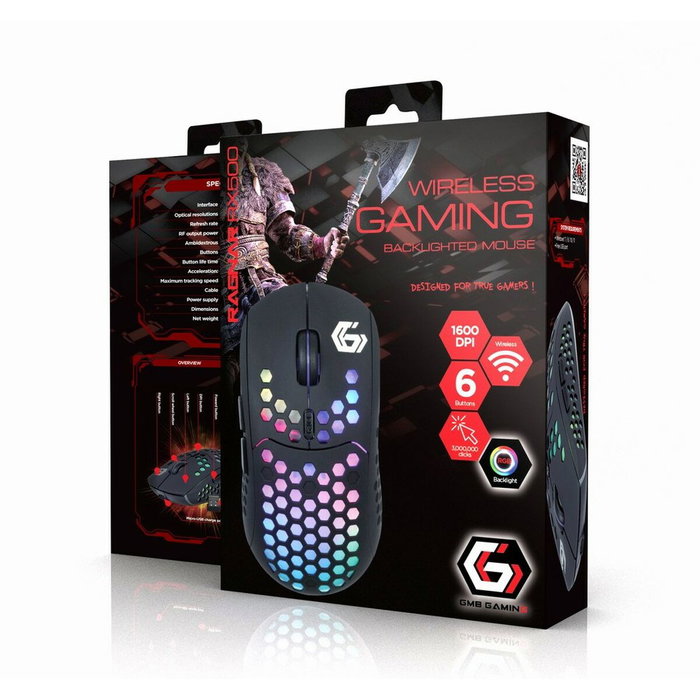 Souris GEMBIRD MUSG-RAGNAR-RX500 Noir 12000 dpi Souris GEMBIRD MUSG-RAGNAR-RX500 Noir 12000 dpi