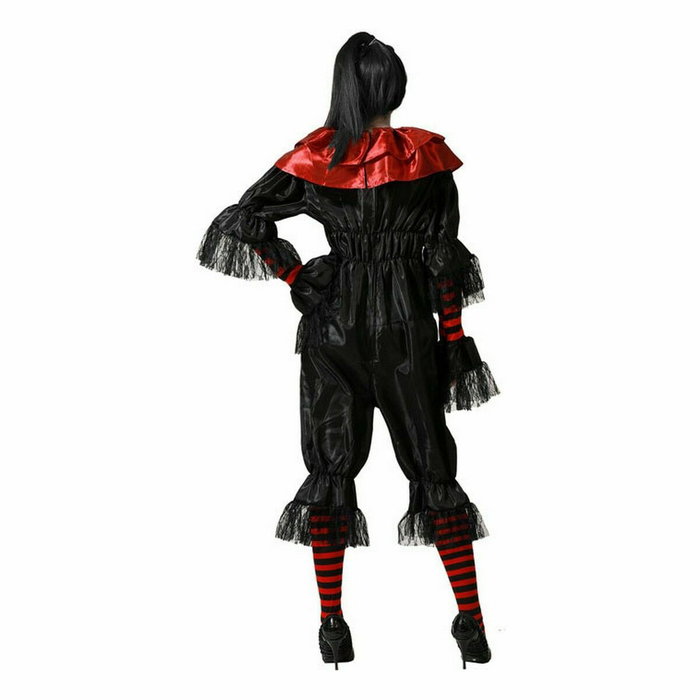 atosa Déguisement Adulte Clown Noir avec Combinaison Longue et Volants