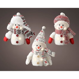 Lumineo Modèle varié Bonhomme de neige avec microled 4 LED Blanche Chaude IP20 Intérieur 11x8x18 cm