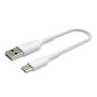 Belkin Câble tressé USB-C vers USB-A 0,15 m blanc CAB002bt0MWH