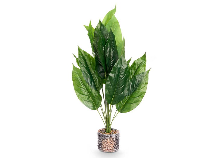 Ibergarden Pot Rond Feuille Pointe Gr Vert 35x90x35 cm Plastique et Magnésium (Set de 4)