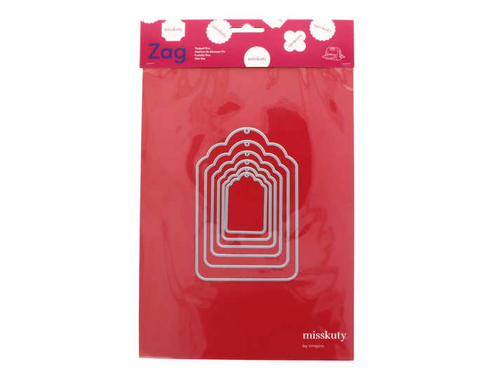 Misskuty Lot de 6 emporte-pièces fins ZAG pour étiquettes Misskuty Lot de 6 emporte-pièces fins ZAG pour étiquettes