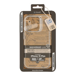 Muvit Funda Shockproof 2 M Recycletek pour Apple iPhone 15, Coque de Protection Écologique Recyclee