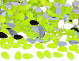 Innspiro Gemmes décoratives acryliques goutte jaune fluor 8x13mm 2000u. approx. Axiaux