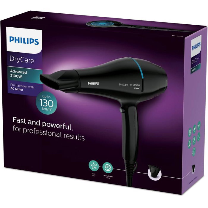 Philips BHD272/00 Sèche-cheveux DryCare Pro, noir