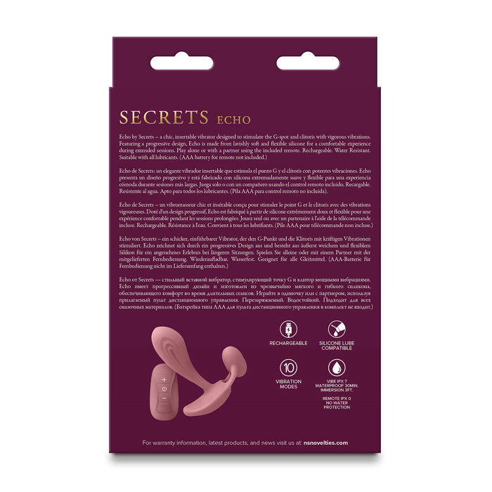 Plug Vibrant Anal NS Novelties Secrets Rose Plug Vibrant Anal NS Novelties Secrets Rose