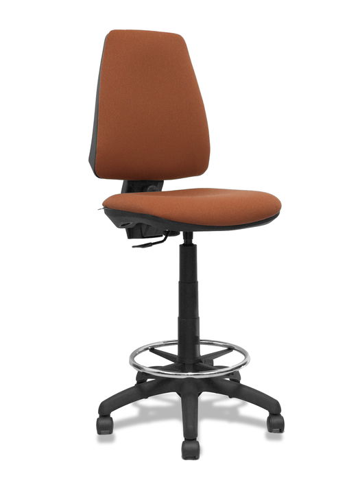 Tabouret Taburete Elche Contact permament de base Tissu Marron Structure polyamide noire Sans accoudoirs Sans appui-tête Roulettes en nylon 50 mm Tabouret Taburete Elche Contact permament de base Tissu Marron Structure polyamide noire Sans accoudoirs Sans appui-tête Roulettes en nylon 50 mm