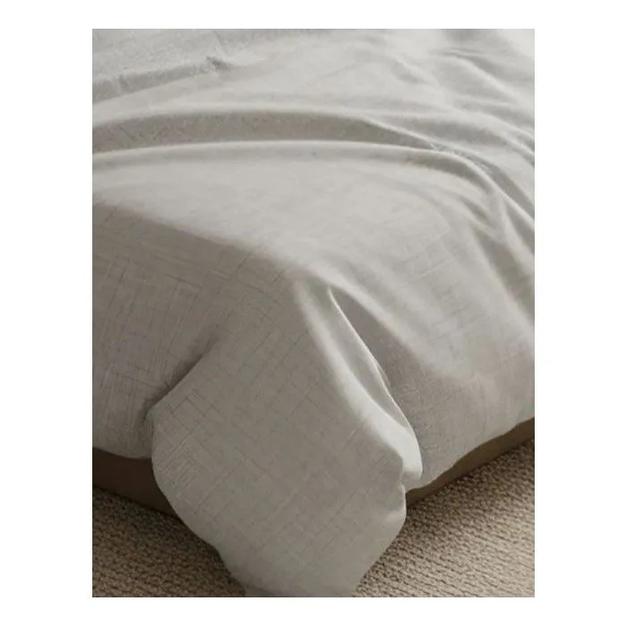 Parure de lit King Size beige en coton renforcé avec housse de couette et 2 taies d'oreiller