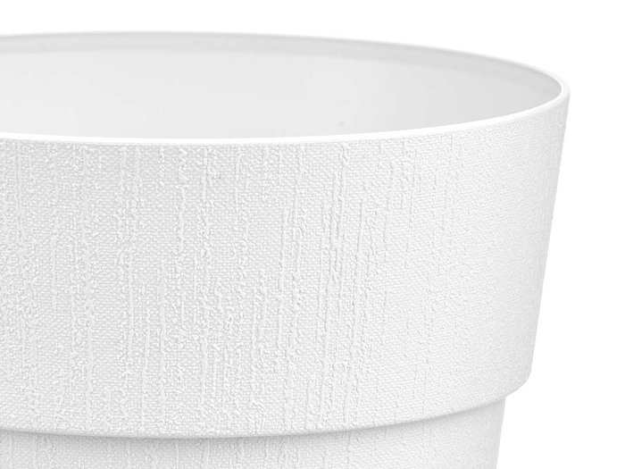 Stefanplast Pot de fleurs en plastique recyclé blanc 25 cm avec réservoir d'eau Ethica (Set de 6)