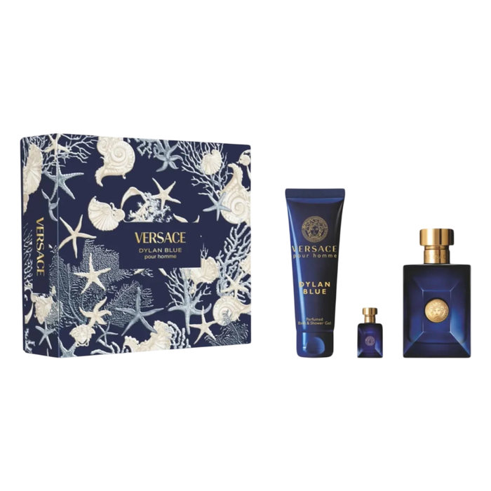 Versace Coffret Parfum Dylan Blue Homme Eau de Toilette 100 ml + Eau de Toilette 5 ml + Gel Douche 150 ml