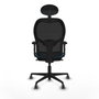Piqueras y Crespo Chaise de Bureau avec Appui-tête Jorquera 2D036G1 Noir Vert pétrole