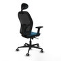 Piqueras y Crespo Chaise de Bureau avec Appui-tête Jorquera 2D036G1 Noir Vert pétrole