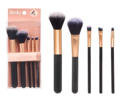 BERILO Set de 5 pinceaux de maquillage Noir-Bronze