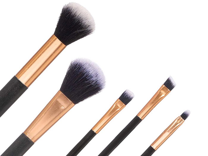 BERILO Set de 5 pinceaux de maquillage Noir-Bronze BERILO Set de 5 pinceaux de maquillage Noir-Bronze