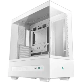 Deepcool CH690 Digital Blanc Boîtier PC ATX/Micro-ATX/Mini-ITX avec Écran Digital Intégré, Panneau Latéral en Verre Trempé, Refroidissement Performant