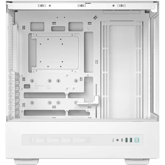 Deepcool CH690 Digital Blanc Boîtier PC ATX/Micro-ATX/Mini-ITX avec Écran Digital Intégré, Panneau Latéral en Verre Trempé, Refroidissement Performant