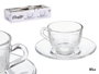 Vivalto Tasse à Café en Verre 85 ml avec Soucoupe 11x5.5 cm (Set de 24)