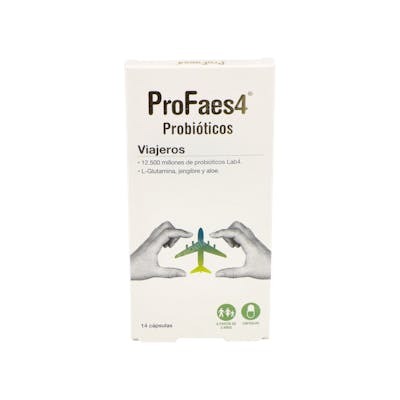 Profaes4 Viajeros 14 Capsules - Cure de Probiotiques et Prébiotiques pour la Santé Intestinale des Voyageurs - 14 Capsules Profaes4 Viajeros 14 Capsules - Cure de Probiotiques et Prébiotiques pour la Santé Intestinale des Voyageurs - 14 Capsules