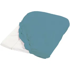 Candide Housse de matelas à langer - 50 x 75 cm - En éponge douce - Élastiquée - Bleu canard - Lavable 60°C