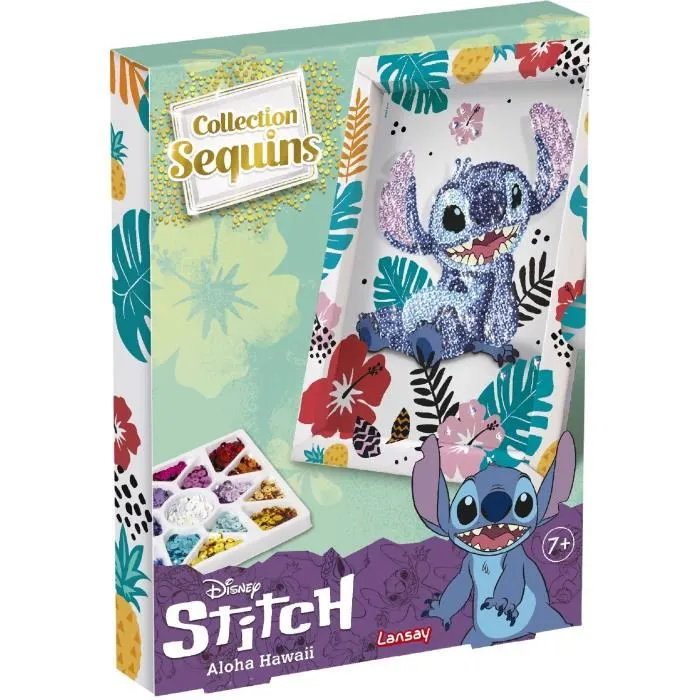 Lansay Collection Sequins STITCH - Jeu de création Disney Stitch pour enfants dès 7 ans, avec plaque de polystyrène, sequins et épingles Lansay Collection Sequins STITCH - Jeu de création Disney Stitch pour enfants dès 7 ans, avec plaque de polystyrène, sequins et épingles