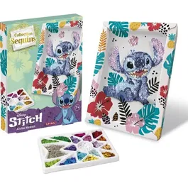 Lansay Collection Sequins STITCH - Jeu de création Disney Stitch pour enfants dès 7 ans, avec plaque de polystyrène, sequins et épingles