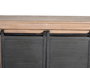 GINER Y COLOMER Buffet TV en bois de manguier massif avec pattes métal gris et rangement central - 2 portes, 3 tiroirs - Dimensions : 150x55x40 cm