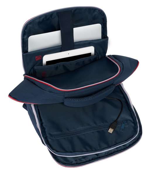 Safta Mochila Classic Sac à Dos Ordinateur Portable 15,6" et Tablet avec Port USB Charge, 29 x 44 x 15 cm