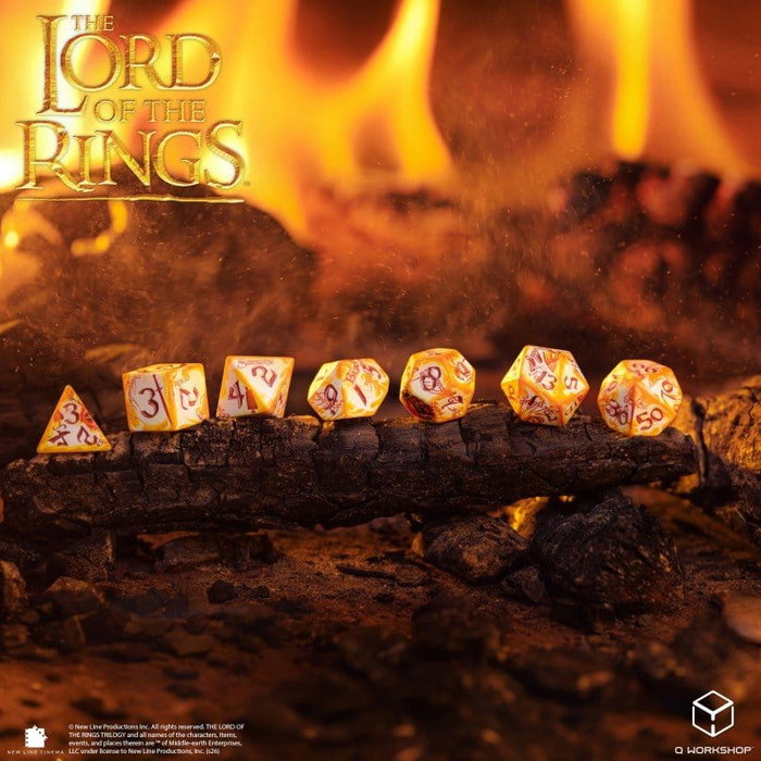 Q Workshop Le Seigneur des Anneaux Full Art Set de 7 dés Porteurs de l'Anneau (Whitefire Radiance) sunet Q Workshop Le Seigneur des Anneaux Full Art Set de 7 dés Porteurs de l'Anneau (Whitefire Radiance) sunet