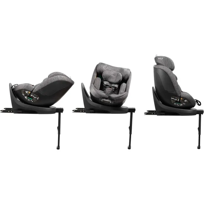 Babyauto Magna Plus Siège Auto Pivotant 360° Groupe 0/1/2/3 I-Size 40-125 cm avec Isofix et Jambe de Force, Inclinable, Gris